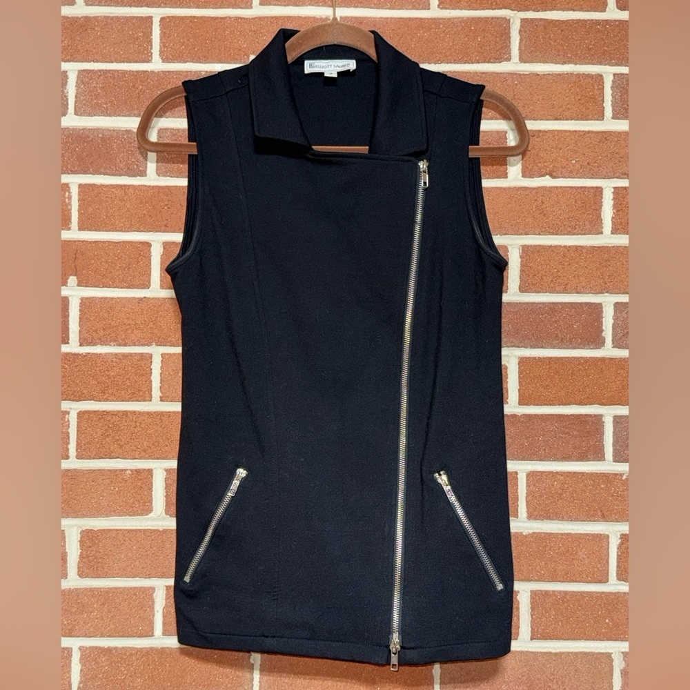Elliott Lauren Black Sleeveless Zip Vest Women’s Size 2